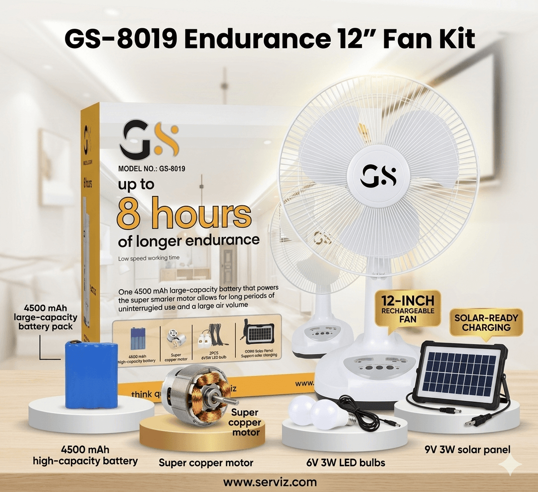 G8 TableTop Rechargeable Fan